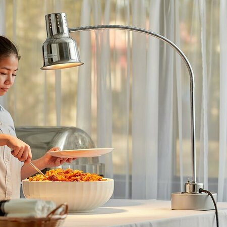 AVANTCO HL39SSB 39in Stainless Steel Single Arm Flexible Heat Lamp with Weighted Base - 120V 250W 177HL39SSB